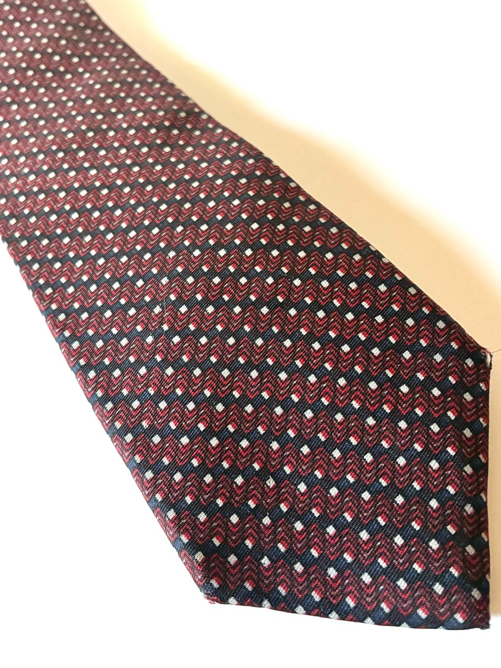 Philippe Longet 100% Silk Men’s Burgundy Patterned Tie - Classic Accessory